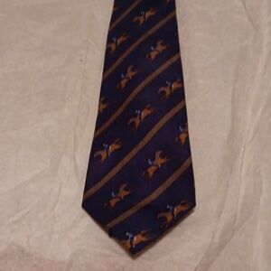 COPY - VINTAGE HERMES BLUE, GREEN & BROWN HORSE RACING SILK TIE